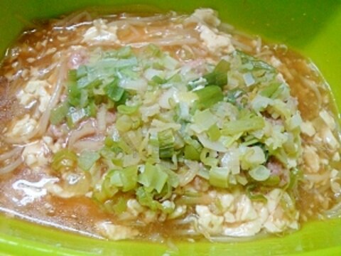 シリコンｽチーマーで　豚挽肉豆腐のネギ蒸し